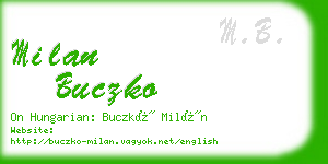 milan buczko business card